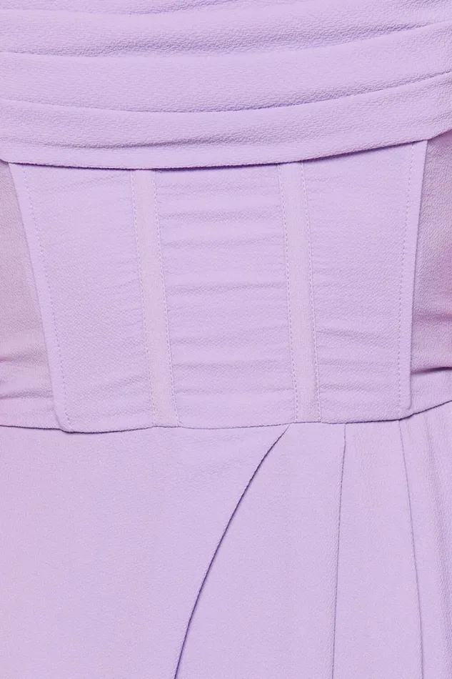Andrina Midi Dress 8211 High Low Wrap Corset Dress In Lilac Women Showpo Curve Clothes