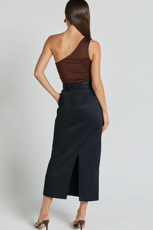 Anna Midi Skirt 8211 High Waisted Cargo In Black Women Showpo Skirts