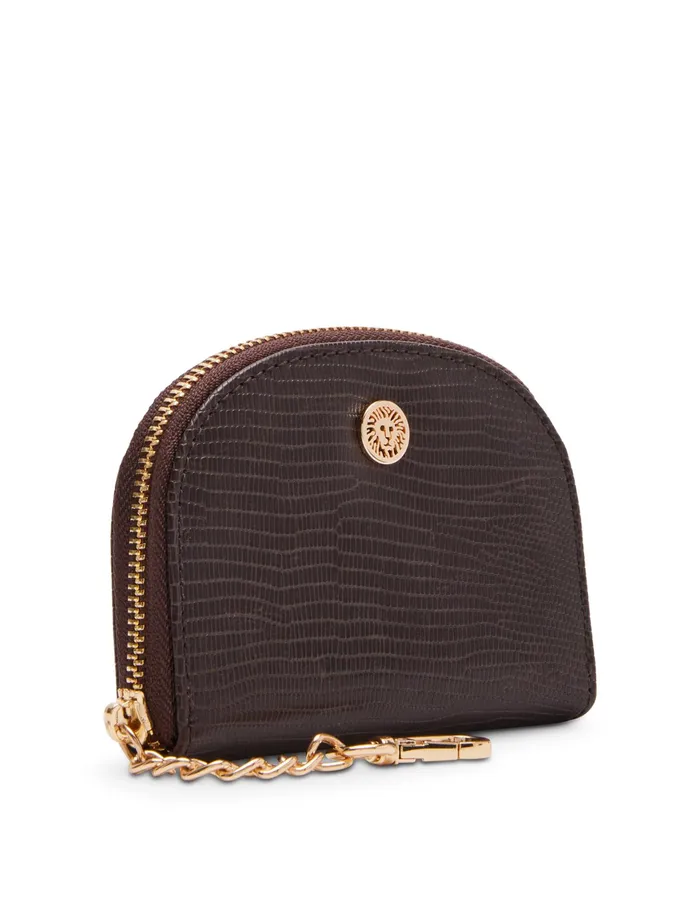 Anne Klein AK Curved Snake Card Case Espresso Women Handbags