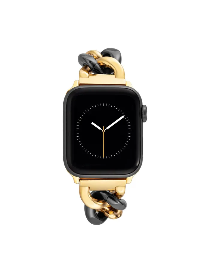 Anne Klein Chain Link Bracelet Band For Apple Watch Black Women Accessories