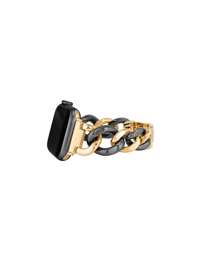 Anne Klein Chain Link Bracelet Band For Apple Watch Black Women Accessories