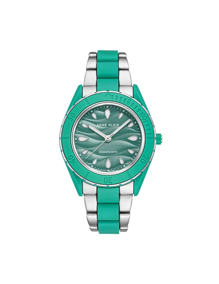 Anne Klein Consider It Solar Recycled Ocean Plastic Bracelet Watch Green Women Watches 038 Jewelry