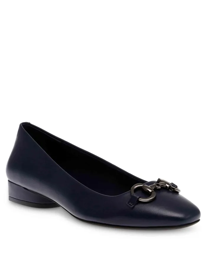 Anne Klein Cora Flat Navy Smooth Women Shoes