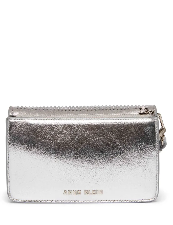 Anne Klein Crystalized Mini Flap Crossbody Clear Women Handbags
