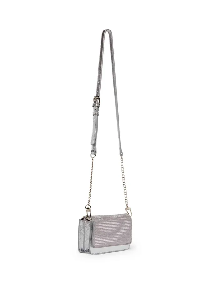 Anne Klein Crystalized Mini Flap Crossbody Clear Women Handbags