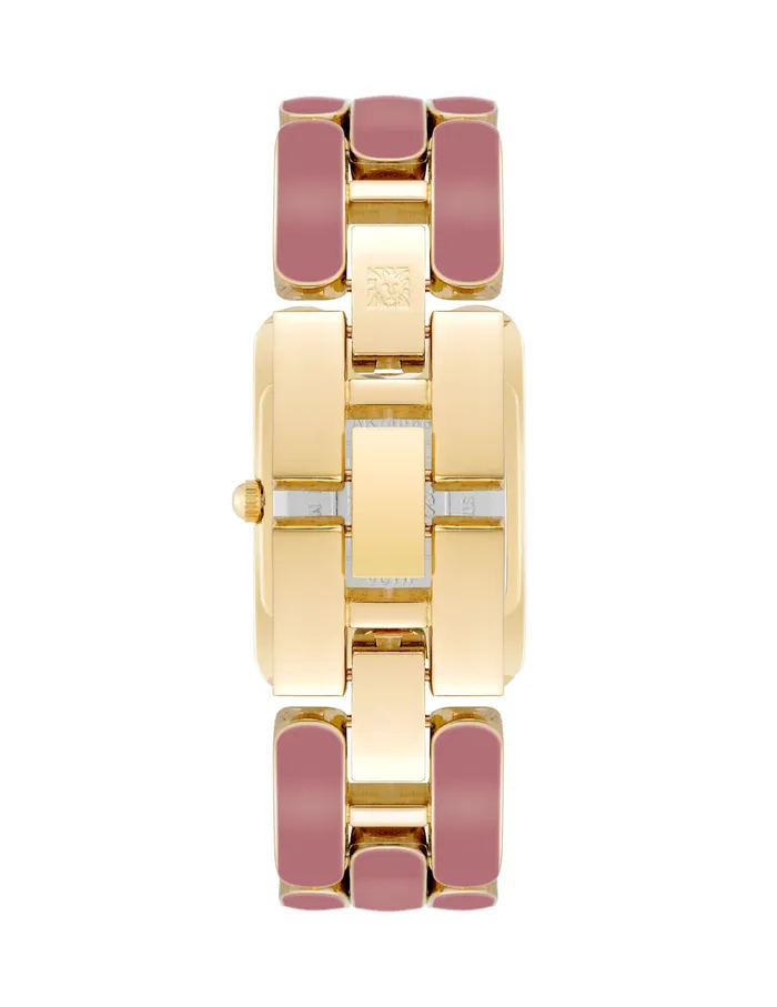 Anne Klein Enamel Link Bracelet Watch Goldtone Women Watches 038 Jewelry