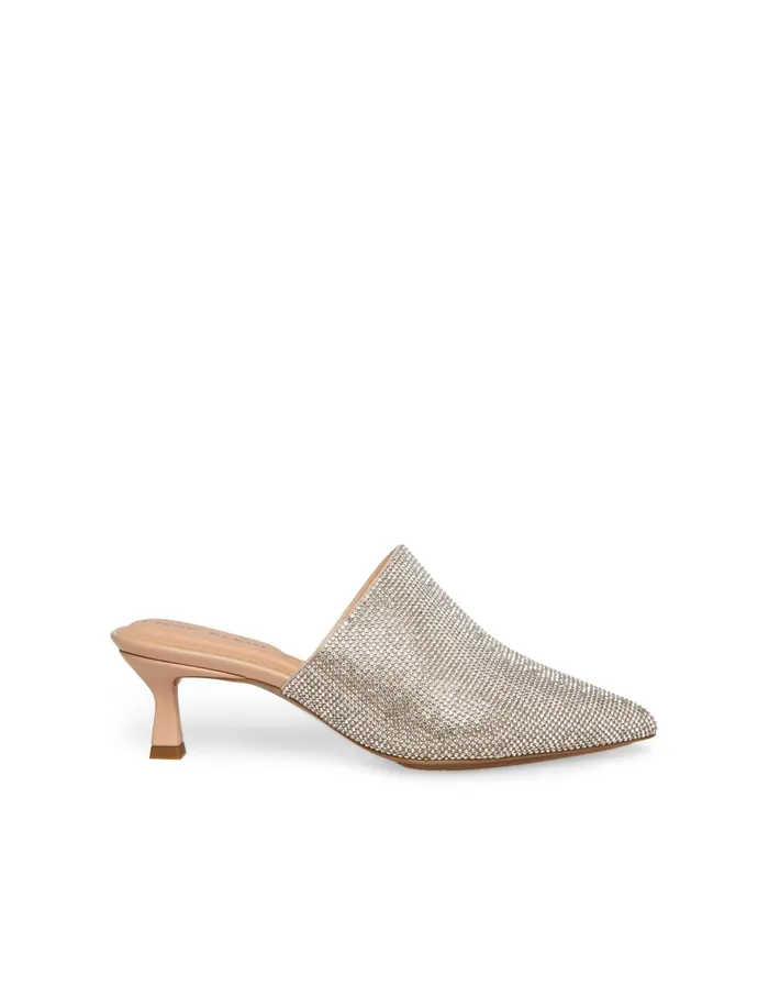 Anne Klein ImpressC Kitten Mule Clear Crystals Women Shoes