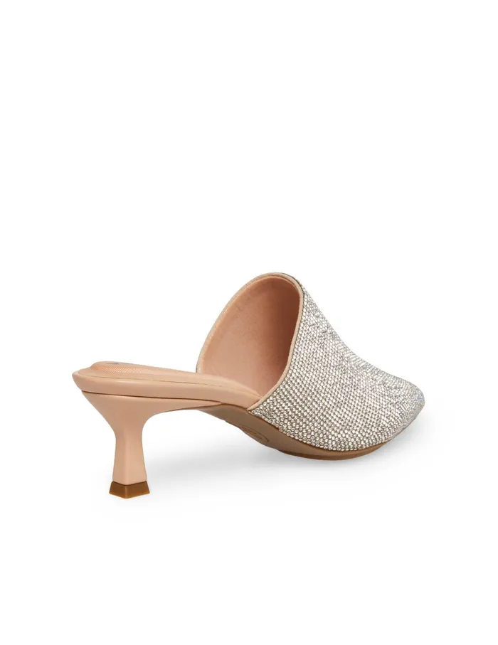 Anne Klein ImpressC Kitten Mule Clear Crystals Women Shoes