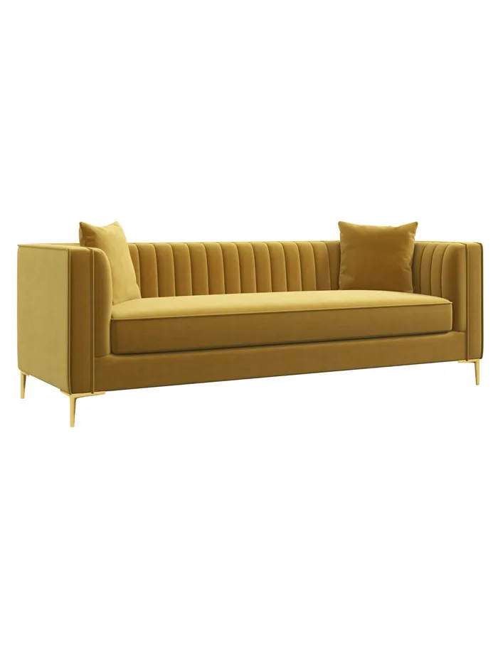 Anne Klein Nizzoli Yellow Mustard 91034 Velvet Sofa Yellow Mustard Women Home