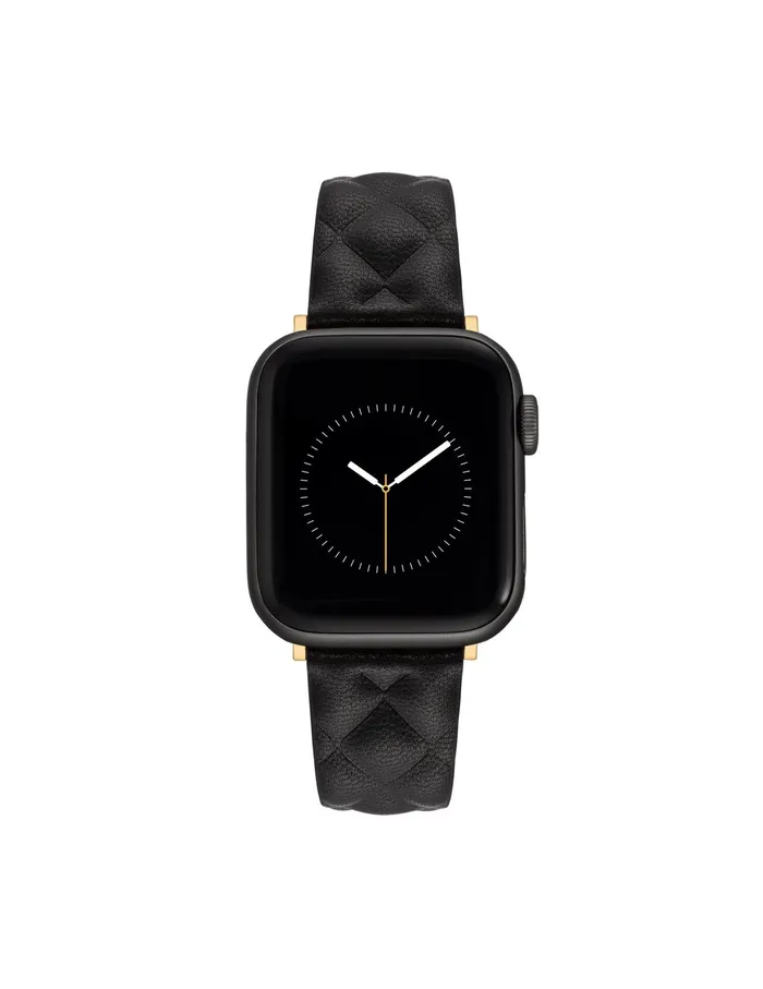 Anne Klein Quilted Leather Band For Apple Watch Black Women Watches 038 Jewelry