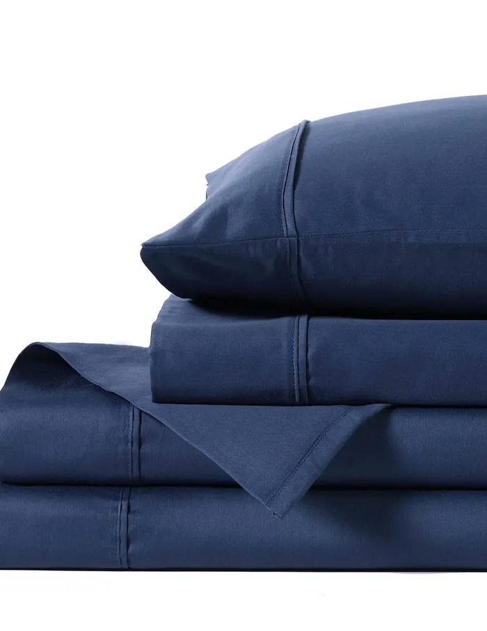 Anne Klein Reverie AntiMicrobial Sheet Set Navy Women Home
