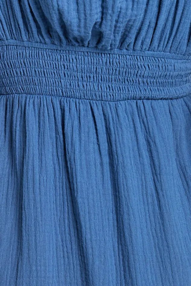 Anya Midi Dress 8211 V Neck Long Sleeve Dress In Blue Women Showpo Dresses