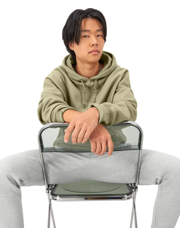Arena Reverse Weave Hoodie C Patch Washed Sandstone Green Men Champion Hoodies and Sweatshirts