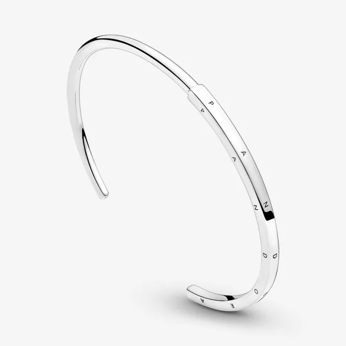 Bangles Women Pandora Online Signature ID Open Bangle Sterling Silver