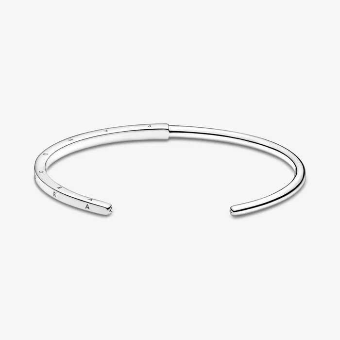Bangles Women Pandora Online Signature ID Open Bangle Sterling Silver