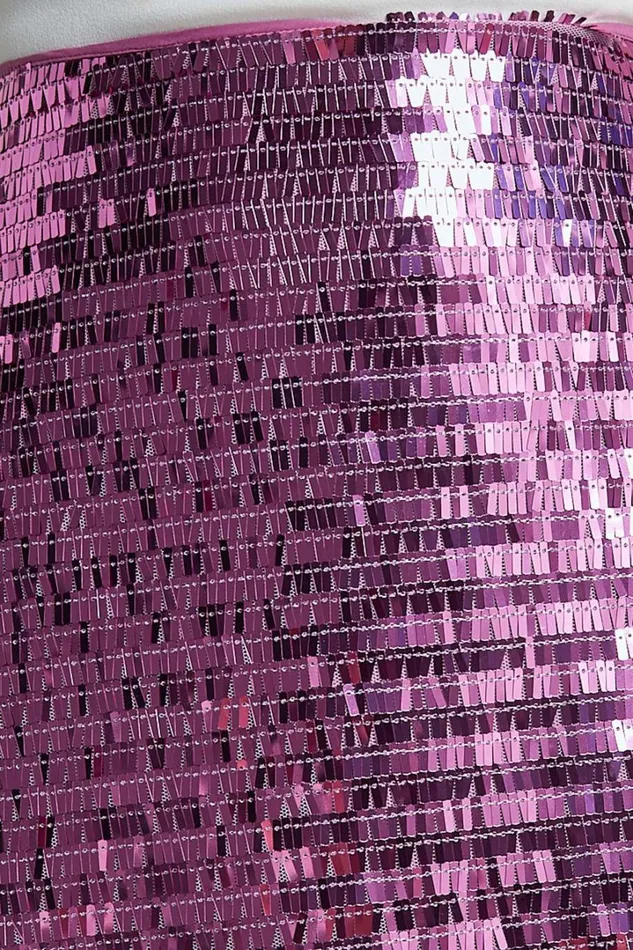 Barlyn Mini Skirt 8211 High Waisted Aline Flat Sequin Skirt In Orchid Women Showpo Skirts