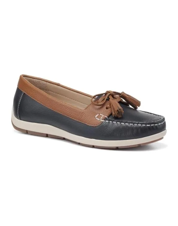 Bay Shoes Navy Tan Women Hotter Loafers and Moccasins