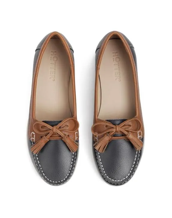 Bay Shoes Navy Tan Women Hotter Loafers and Moccasins