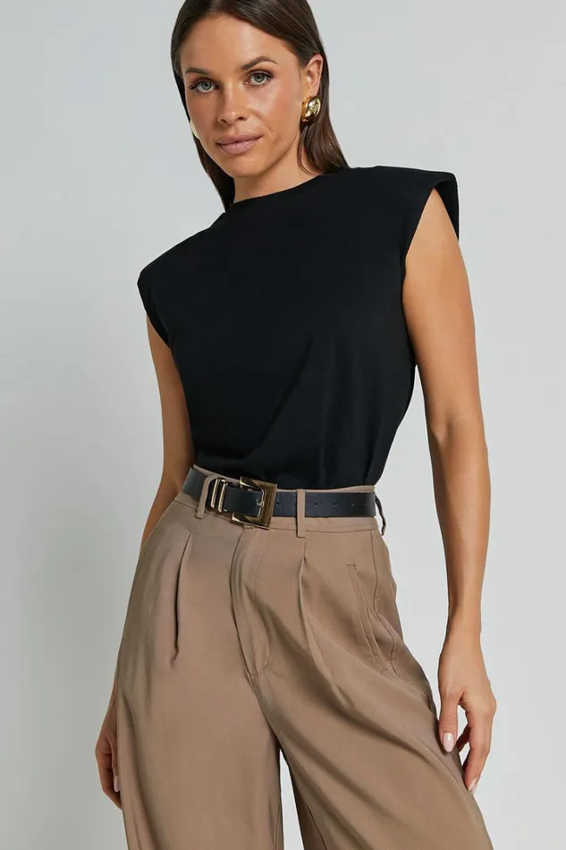 Baylor Tee 8211 Crew Neck Sleeveless In Black Women Showpo Conscious