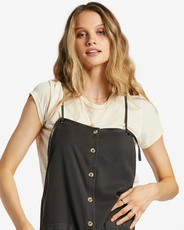 Beach Cruiser WideLeg Overalls Off Black 1 Women Billabong Essentials