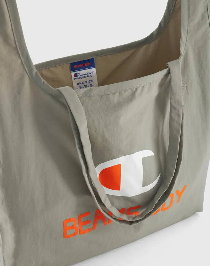 Beams Boy Nylon Bag C Logo Grey MenWomen Champion Bags and Backpacks