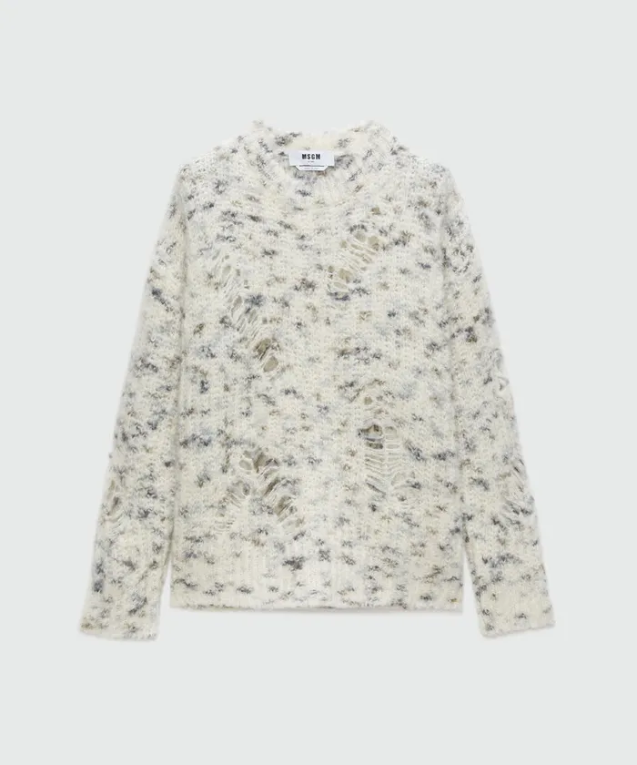 Beige Alpaca And Wool Sweater Women MSGM Knitwear