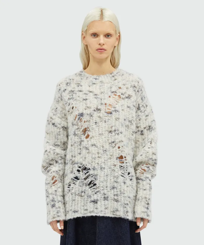 Beige Alpaca And Wool Sweater Women MSGM Knitwear