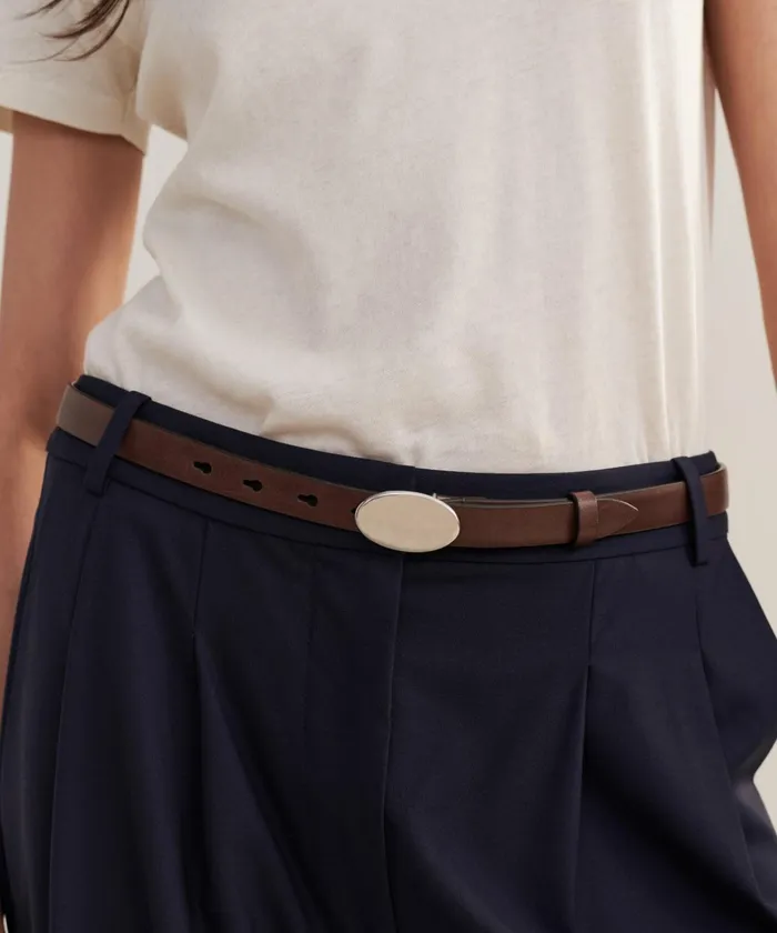 Belts Women Jenni Kayne Leather Audrey Belt Chocolatesilver