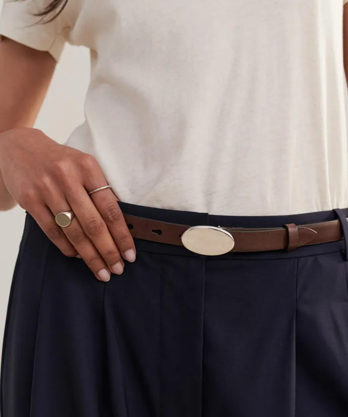 Belts Women Jenni Kayne Leather Audrey Belt Chocolatesilver
