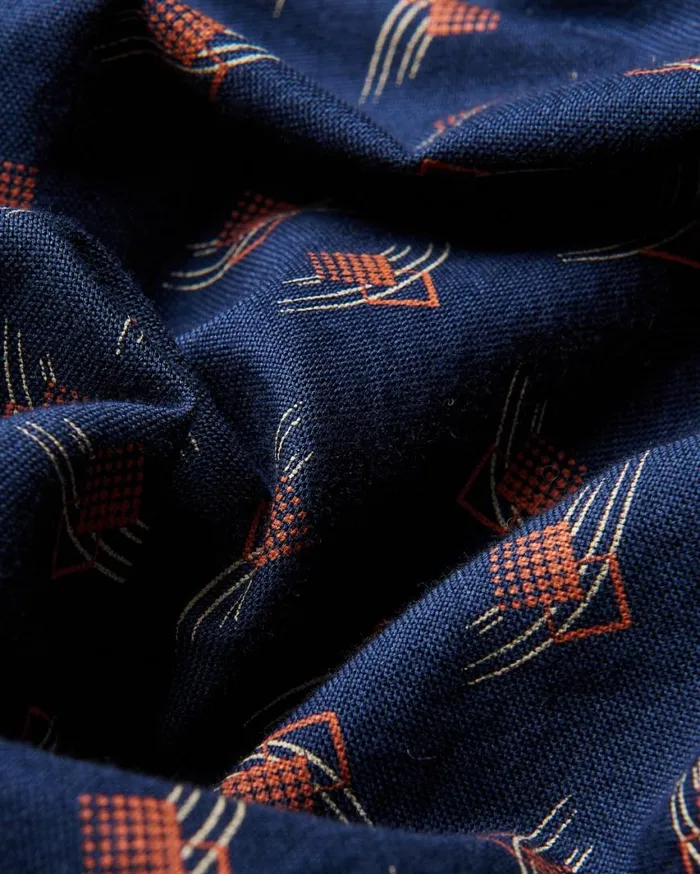 Ben Sherman Archive Print Shirts Men Art Deco Geo Print Shirt 8211 Dark Navy