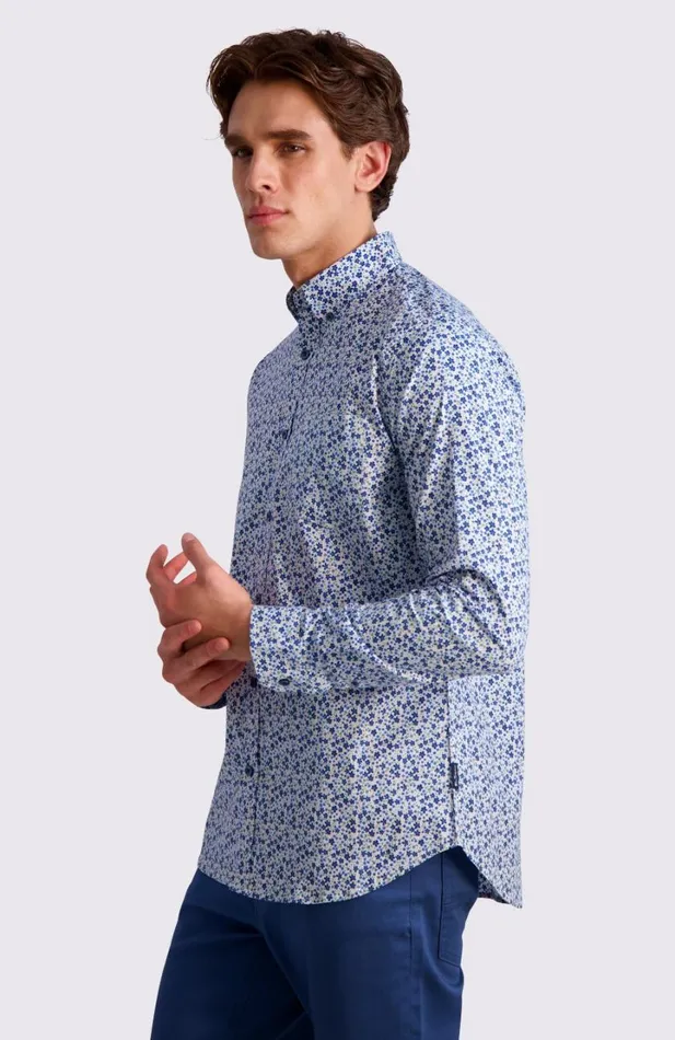Ben Sherman Archive Print Shirts Men Floral Print LongSleeve Shirt 8211 Blue Ben Sherman Archive Print Shirts Men Floral Print LongSleeve Shirt 8211 Blue