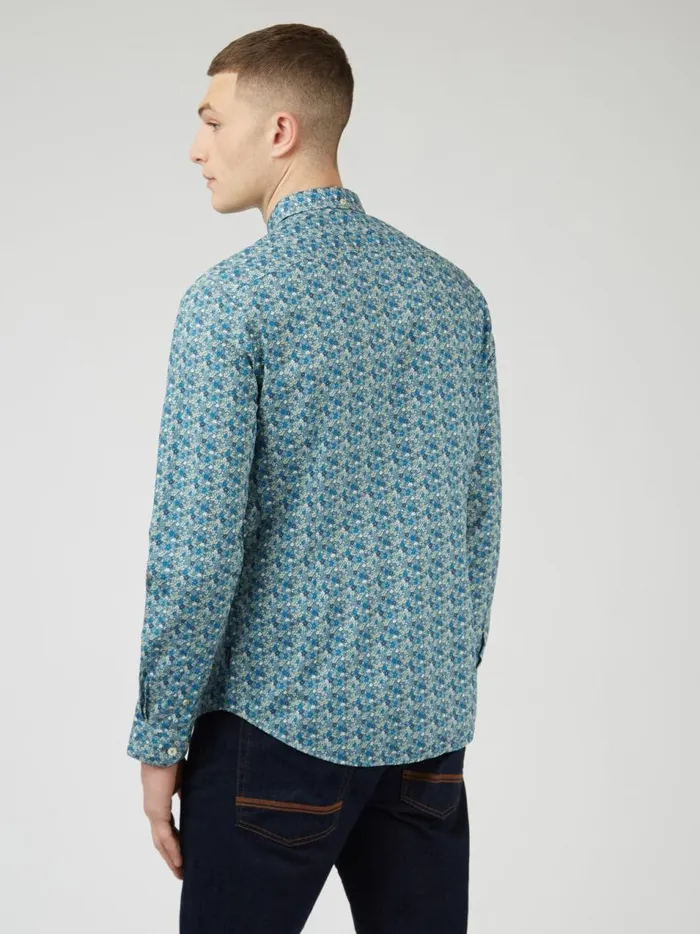 Ben Sherman Archive Print Shirts Men Floral Print LongSleeve Shirt 8211 Blue Ben Sherman Archive Print Shirts Men Floral Print LongSleeve Shirt 8211 Blue