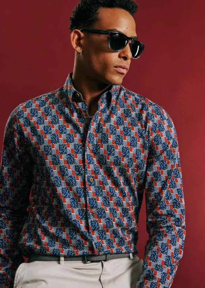 Ben Sherman Heritage Check Shirts Men 1950s Checkerboard Print Shirt Ben Sherman Heritage Check Shirts Men 1950s Checkerboard Print Shirt