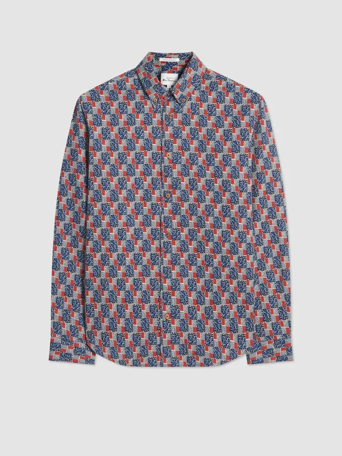 Ben Sherman Heritage Check Shirts Men 1950s Checkerboard Print Shirt Ben Sherman Heritage Check Shirts Men 1950s Checkerboard Print Shirt