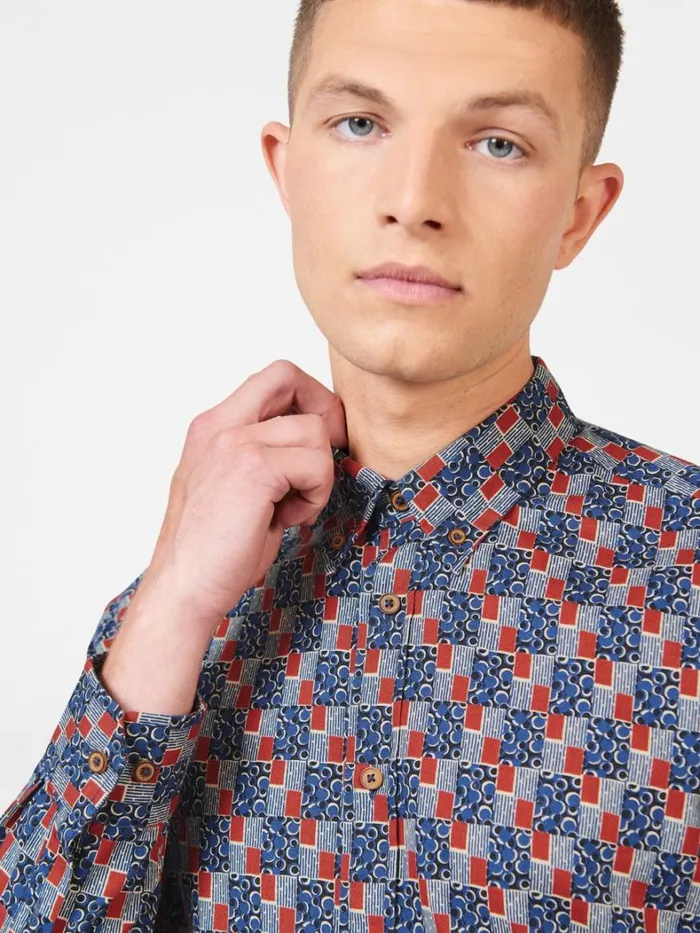 Ben Sherman Heritage Check Shirts Men 1950s Checkerboard Print Shirt Ben Sherman Heritage Check Shirts Men 1950s Checkerboard Print Shirt
