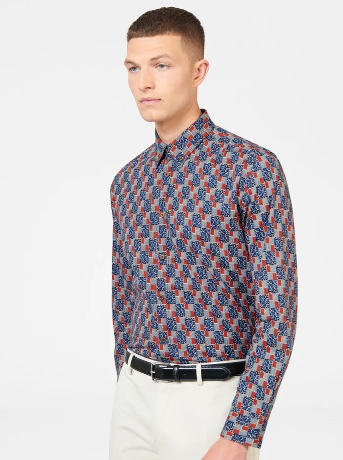 Ben Sherman Heritage Check Shirts Men 1950s Checkerboard Print Shirt Ben Sherman Heritage Check Shirts Men 1950s Checkerboard Print Shirt