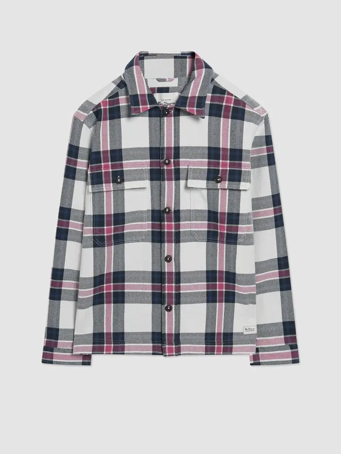 Ben Sherman Jackets and Outerwear Men Casual Twill Plaid Workwear Jacket Ben Sherman Jackets and Outerwear Men Casual Twill Plaid Workwear Jacket