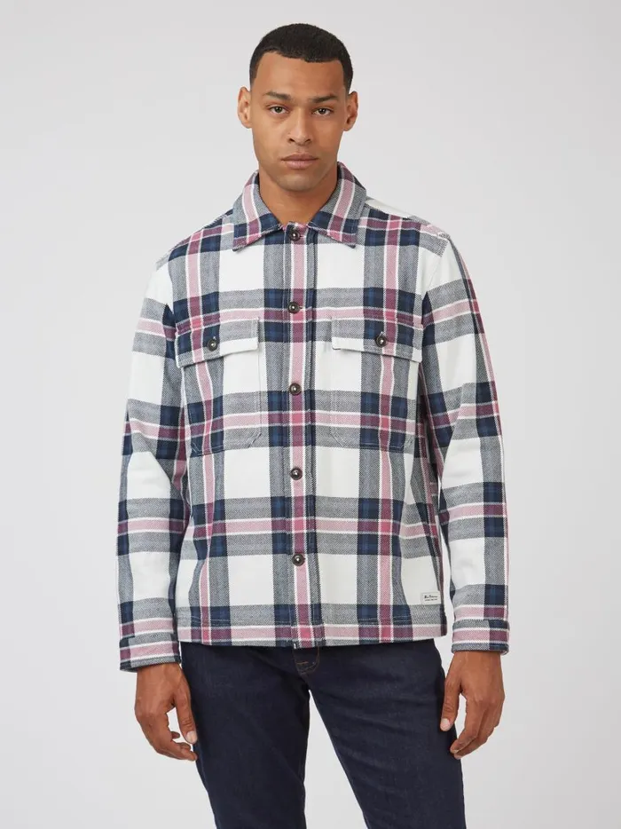 Ben Sherman Jackets and Outerwear Men Casual Twill Plaid Workwear Jacket Ben Sherman Jackets and Outerwear Men Casual Twill Plaid Workwear Jacket