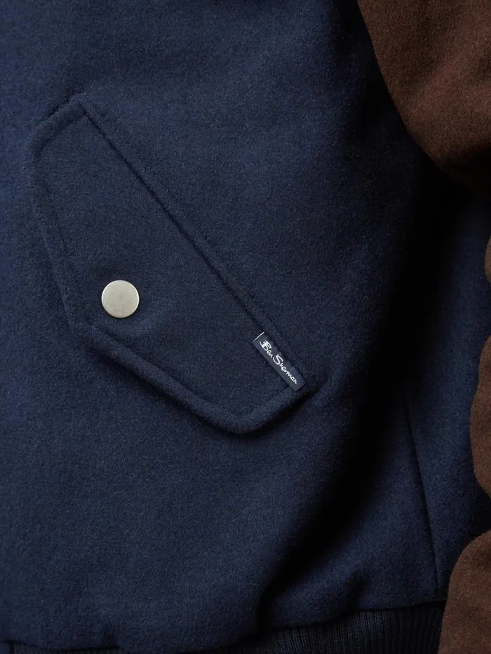 Ben Sherman Jackets and Outerwear Men Colorblock Wool Blend Bomber Jacket