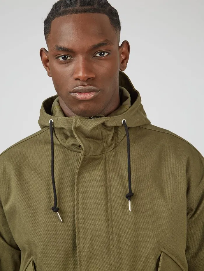 Ben Sherman Jackets and Outerwear Men FishtailHem Adjustable Parka Ben Sherman Jackets and Outerwear Men FishtailHem Adjustable Parka