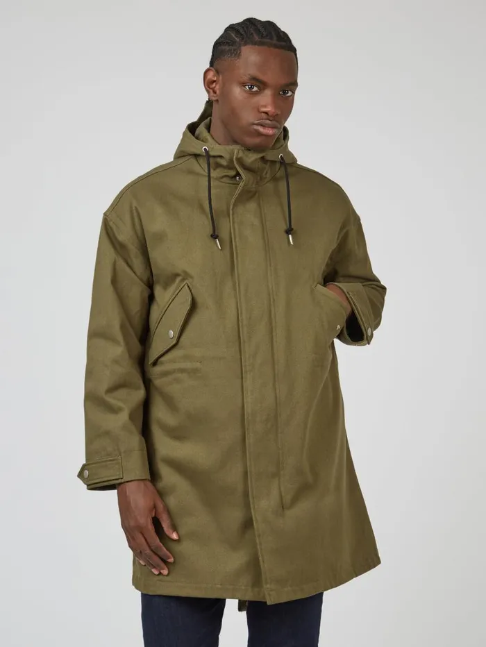Ben Sherman Jackets and Outerwear Men FishtailHem Adjustable Parka Ben Sherman Jackets and Outerwear Men FishtailHem Adjustable Parka