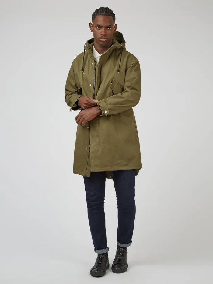 Ben Sherman Jackets and Outerwear Men FishtailHem Adjustable Parka Ben Sherman Jackets and Outerwear Men FishtailHem Adjustable Parka