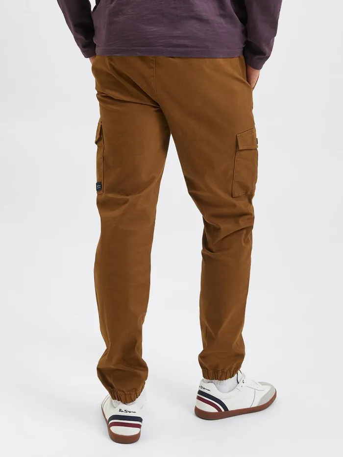 Ben Sherman Joggers and Track Pants Men Utility Woven Jogger Pant 8211 Brown