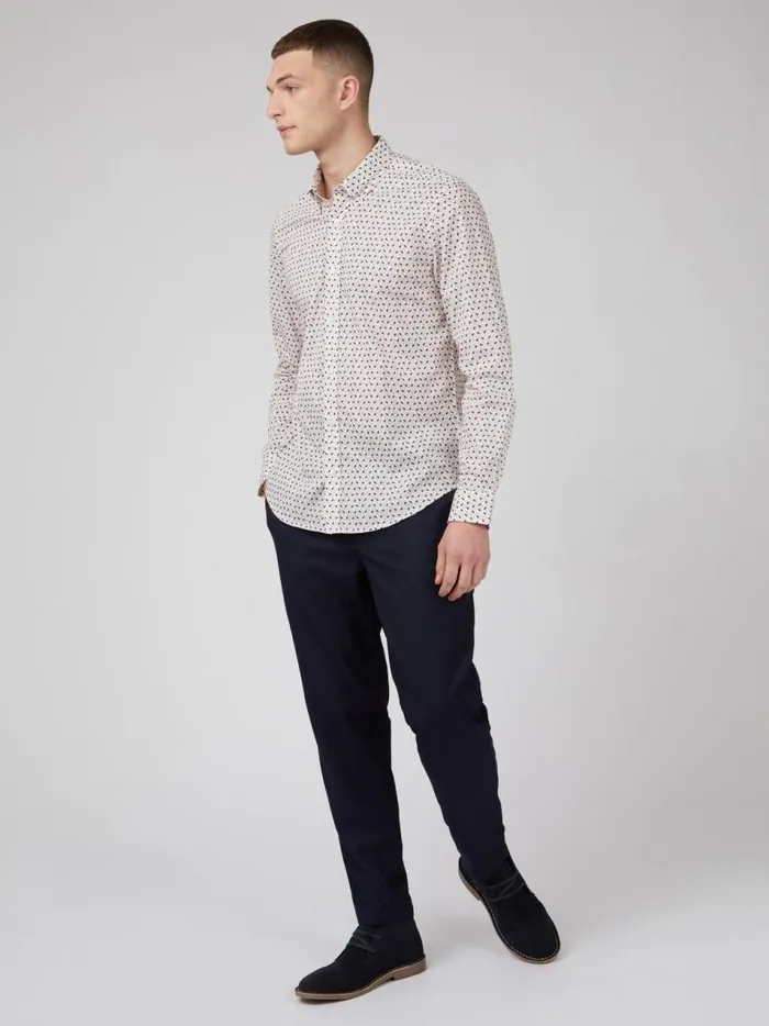 Ben Sherman Long Sleeve Shirts Men Mod Dash Print LongSleeve Shirt Ben Sherman Long Sleeve Shirts Men Mod Dash Print LongSleeve Shirt