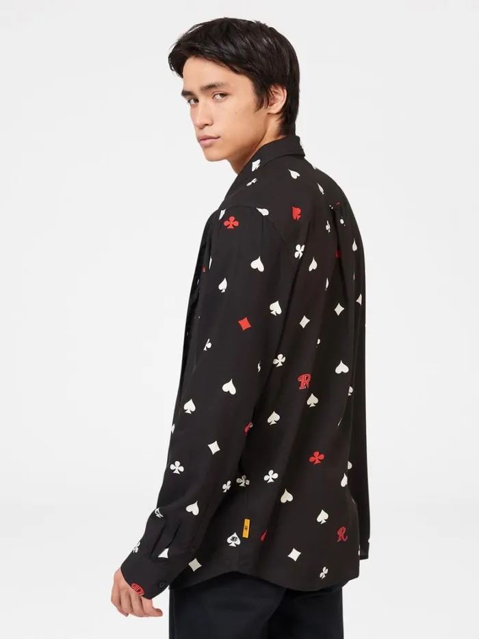 Ben Sherman Long Sleeve Shirts Men Rolling Stone Card Suits Print Shirt Ben Sherman Long Sleeve Shirts Men Rolling Stone Card Suits Print Shirt