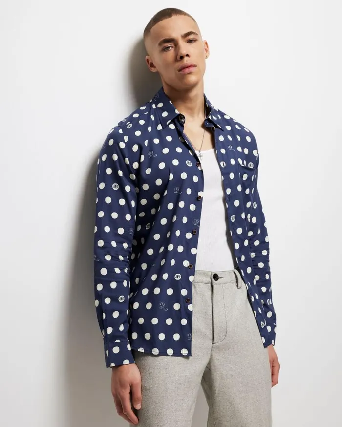 Ben Sherman Long Sleeve Shirts Men Rolling Stone Spotted Logo Shirt Ben Sherman Long Sleeve Shirts Men Rolling Stone Spotted Logo Shirt