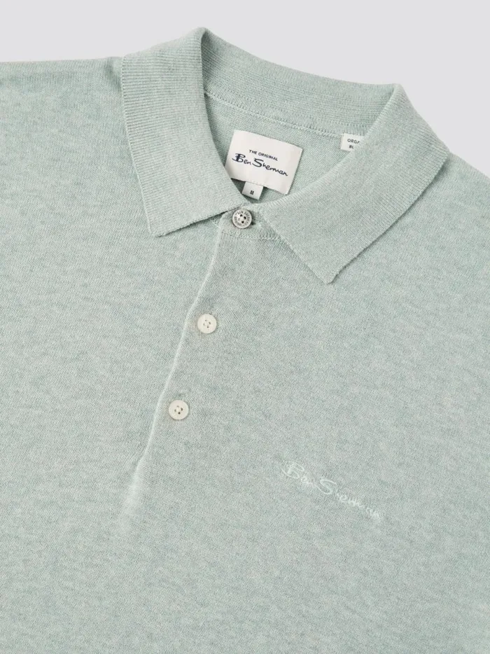 Ben Sherman Mod Knit Polos Men Signature Knit Polo 8211 Dusky Blue Ben Sherman Mod Knit Polos Men Signature Knit Polo 8211 Dusky Blue
