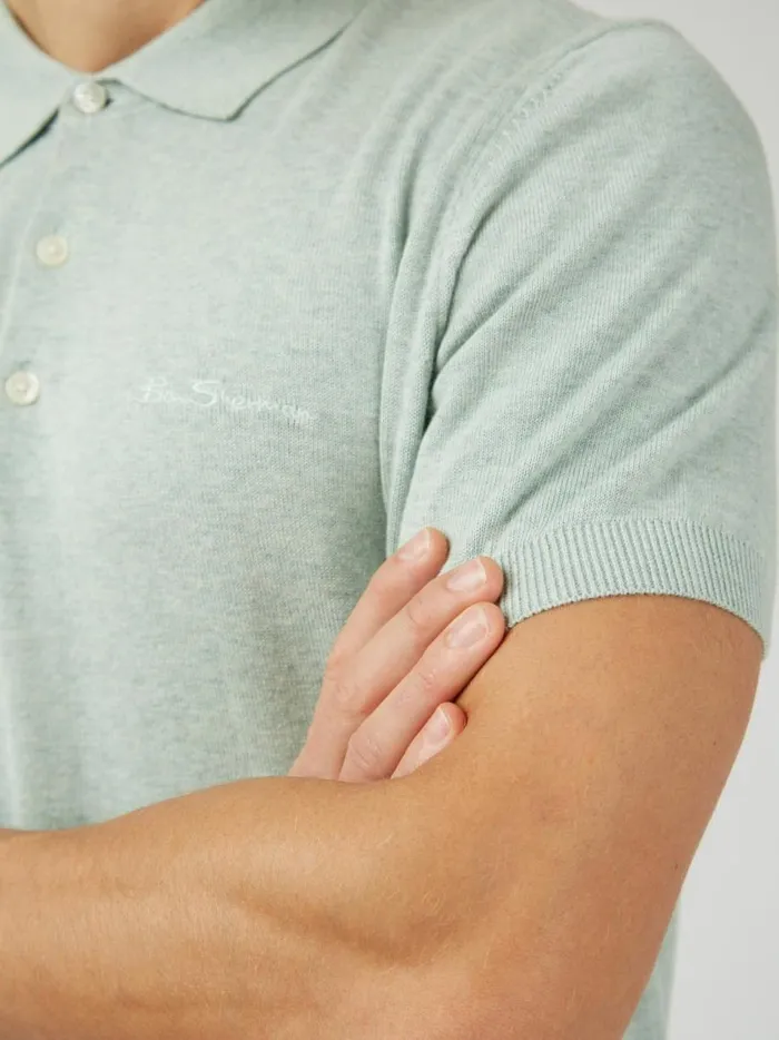 Ben Sherman Mod Knit Polos Men Signature Knit Polo 8211 Dusky Blue Ben Sherman Mod Knit Polos Men Signature Knit Polo 8211 Dusky Blue