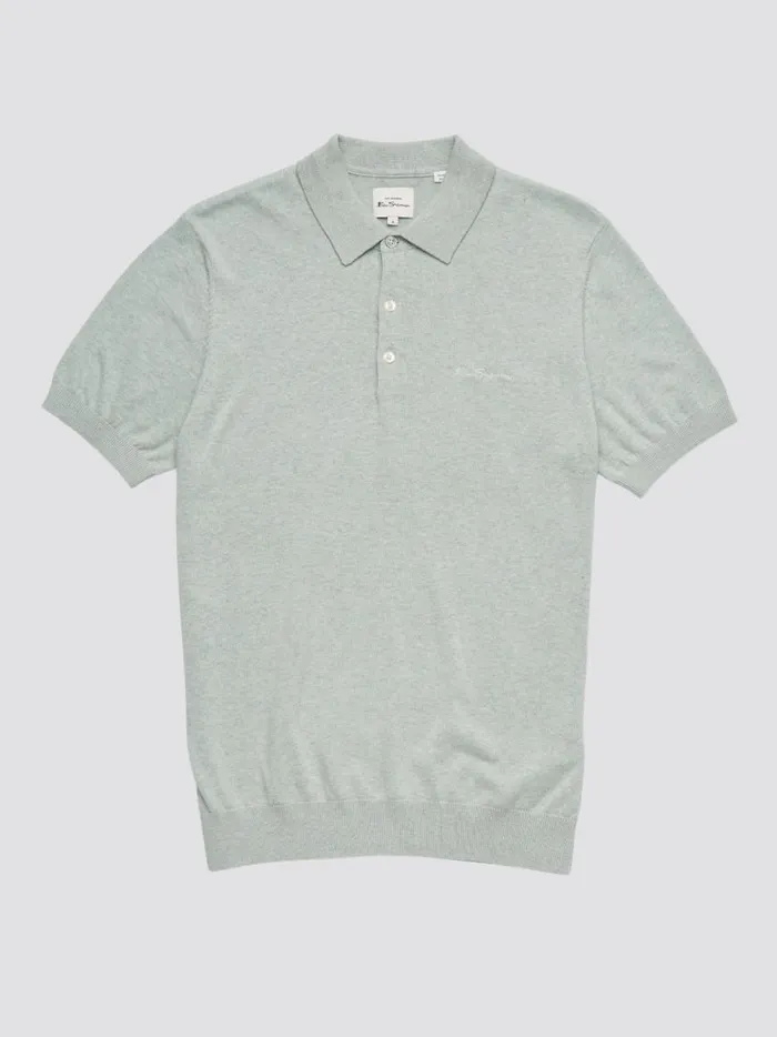 Ben Sherman Mod Knit Polos Men Signature Knit Polo 8211 Dusky Blue Ben Sherman Mod Knit Polos Men Signature Knit Polo 8211 Dusky Blue