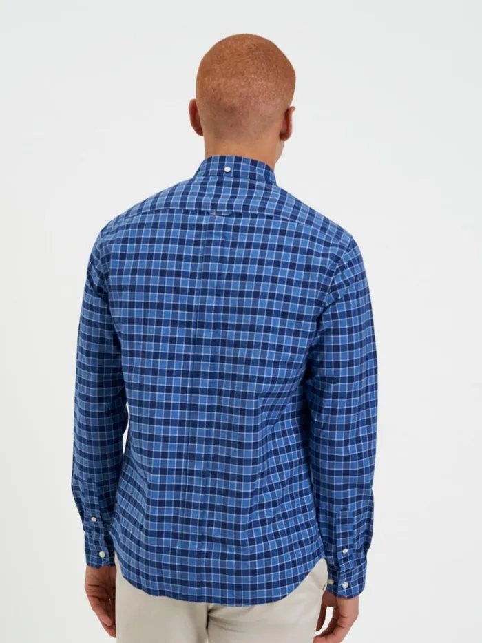 Ben Sherman Oxford Shirts Men Brighton Oxford Organic Shirt 8211 Navy Blue Gingham